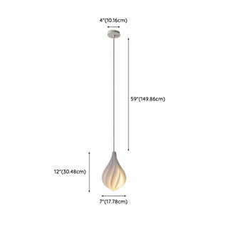 Artistic Dining Room White Teardrop Pendant Light Zawala #size