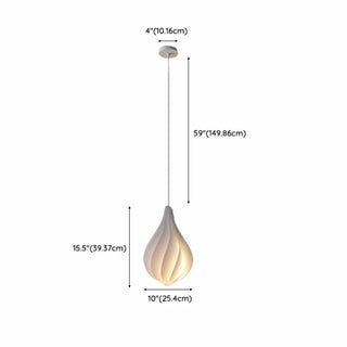 Artistic Dining Room White Teardrop Pendant Light Zawala Image - 18