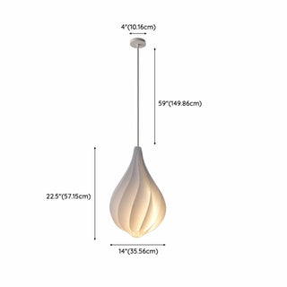 Artistic Dining Room White Teardrop Pendant Light Zawala Image - 19