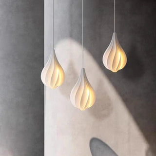 Artistic Dining Room White Teardrop Pendant Light Zawala Image - 2