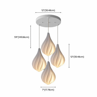Artistic Dining Room White Teardrop Pendant Light Zawala Image - 21