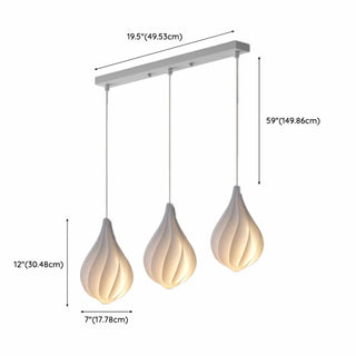 Artistic Dining Room White Teardrop Pendant Light Zawala Image - 22