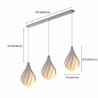 Artistic Dining Room White Teardrop Pendant Light Zawala Image - 23