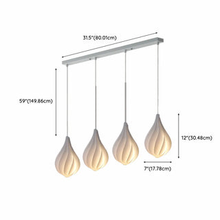 Artistic Dining Room White Teardrop Pendant Light Zawala Image - 24