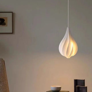Artistic Dining Room White Teardrop Pendant Light Zawala Image - 3
