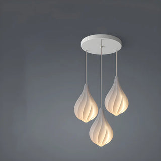 Artistic Dining Room White Teardrop Pendant Light Zawala Image - 5