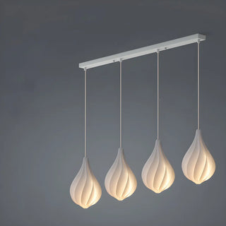 Artistic Dining Room White Teardrop Pendant Light Zawala Image - 9
