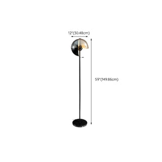 ZOWALA - Artistic Black Glass Rotating Theia Floor Lamp #size