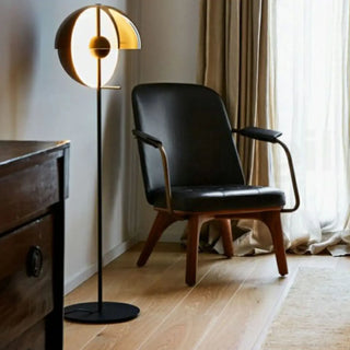 ZOWALA - Artistic Black Glass Rotating Theia Floor Lamp Image - 2