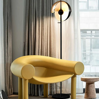 ZOWALA - Artistic Black Glass Rotating Theia Floor Lamp Image - 6