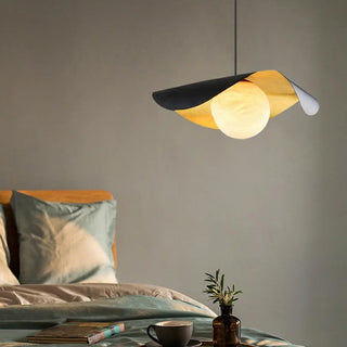 Postmodern Curved Metal Artistic Bedroom Pendant Light Zawala Image - 1
