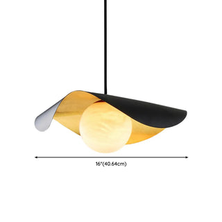 Postmodern Curved Metal Artistic Bedroom Pendant Light Zawala #size
