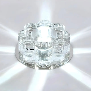 Living Room Clear Crystal Floral LED Flush Mount Light Zawala Image - 4