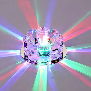 Living Room Clear Crystal Floral LED Flush Mount Light Zawala Image - 8