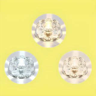 Living Room Clear Crystal Floral LED Flush Mount Light Zawala Image - 9