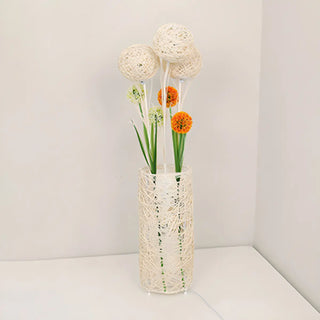 Artistic Cylinder Rattan Wooden Column Floor Lamp Zawala Image - 10
