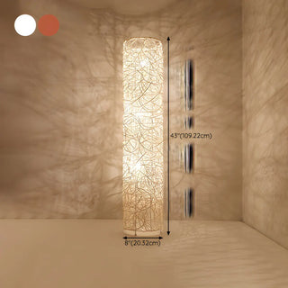 Artistic Cylinder Rattan Wooden Column Floor Lamp Zawala Image - 18