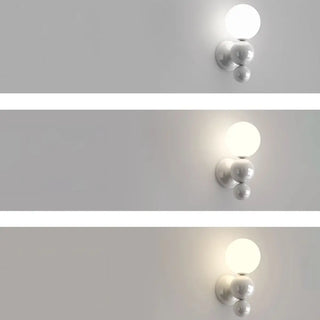 Artistic Red and White Globe Bedroom Wall Sconce Zawala Image - 12