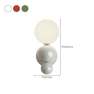 Artistic Red and White Globe Bedroom Wall Sconce Zawala #size