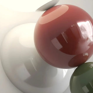 Artistic Red and White Globe Bedroom Wall Sconce Zawala Image - 4