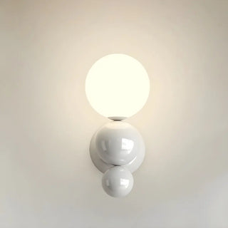 Artistic Red and White Globe Bedroom Wall Sconce Zawala Image - 6