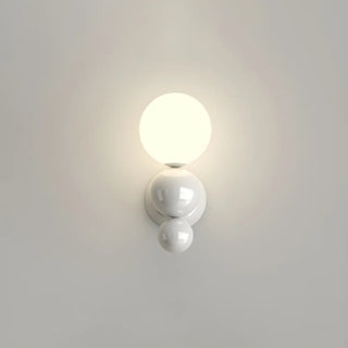 Artistic Red and White Globe Bedroom Wall Sconce Zawala Image - 7