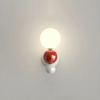 Artistic Red and White Globe Bedroom Wall Sconce Zawala Image - 8