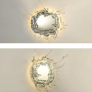 Artistic Splash Shape Silver Steel LED Vanity Light Zawala Image - 5