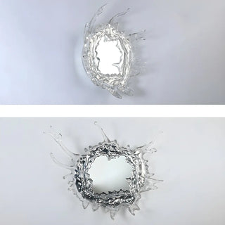 Artistic Splash Shape Silver Steel LED Vanity Light Zawala Image - 6