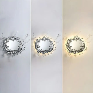Artistic Splash Shape Silver Steel LED Vanity Light Zawala Image - 7