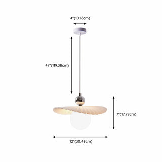 ZOWALA - Artistic Stylish Round White Glass Globe Pendant Light #size