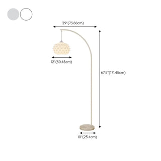 ZOWALA - Artistic Modern White Linterna Arch Metal Floor Lamp #size