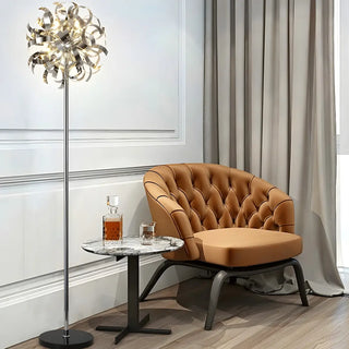 ZOWALA - Modern Artistic Sliver Ribbon Globe Metal Floor Lamp Image - 1