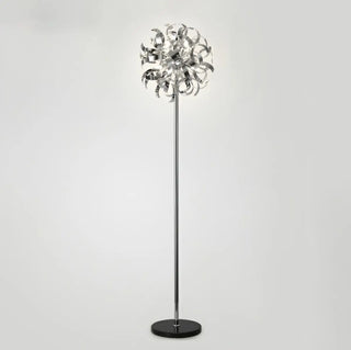 ZOWALA - Modern Artistic Sliver Ribbon Globe Metal Floor Lamp Image - 10