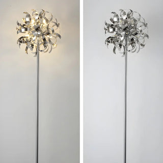 ZOWALA - Modern Artistic Sliver Ribbon Globe Metal Floor Lamp Image - 11