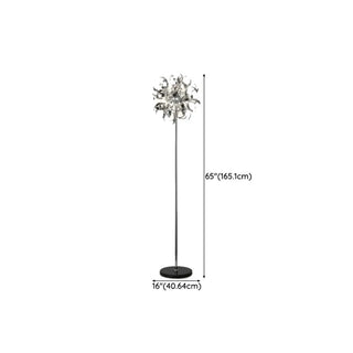 ZOWALA - Modern Artistic Sliver Ribbon Globe Metal Floor Lamp #size