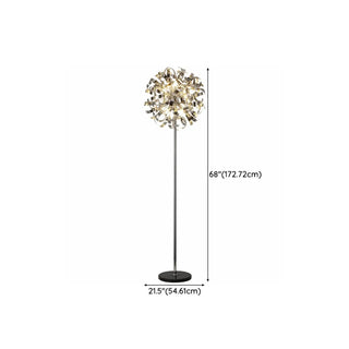 ZOWALA - Modern Artistic Sliver Ribbon Globe Metal Floor Lamp Image - 14