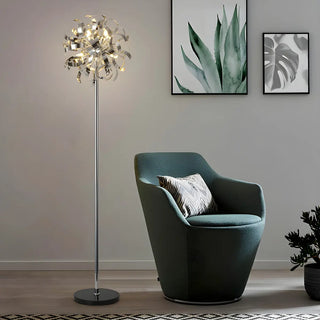 ZOWALA - Modern Artistic Sliver Ribbon Globe Metal Floor Lamp Image - 3