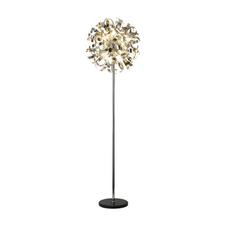 ZOWALA - Modern Artistic Sliver Ribbon Globe Metal Floor Lamp Image - 4