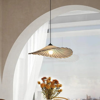 Artistic White Fabric Floral Dining Room Pendant Light Zawala Image - 3