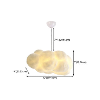 ZOWALA - Artistic Organic White Cloud Restaurant Pendant Light #size