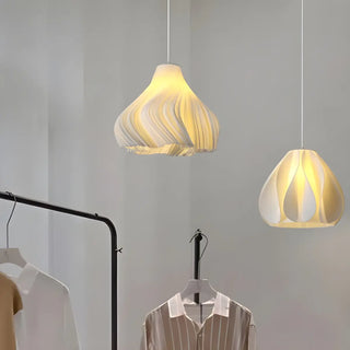 Artistic Modern Sculptural Fabric Pendant Light Indoor White Zawala Image - 1