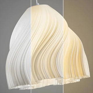 Artistic Modern Sculptural Fabric Pendant Light Indoor White Zawala Image - 12
