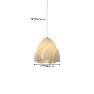 Artistic Modern Sculptural Fabric Pendant Light Indoor White Zawala #size