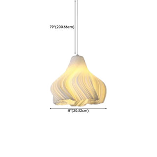 Artistic Modern Sculptural Fabric Pendant Light Indoor White Zawala Image - 14