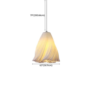 Artistic Modern Sculptural Fabric Pendant Light Indoor White Zawala Image - 15