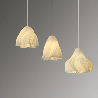 Artistic Modern Sculptural Fabric Pendant Light Indoor White Zawala Image - 2