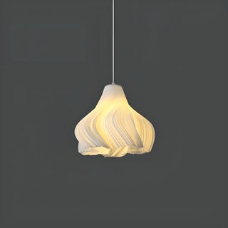 Artistic Modern Sculptural Fabric Pendant Light Indoor White Zawala Image - 6