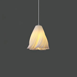 Artistic Modern Sculptural Fabric Pendant Light Indoor White Zawala Image - 7