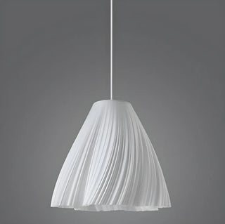 Artistic Modern Sculptural Fabric Pendant Light Indoor White Zawala Image - 9